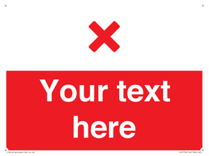 Custom red background, red cross sign